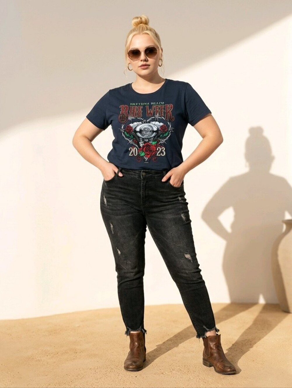 Daytona Beach 2023 Biker Week S/S Navy T-shirt XL